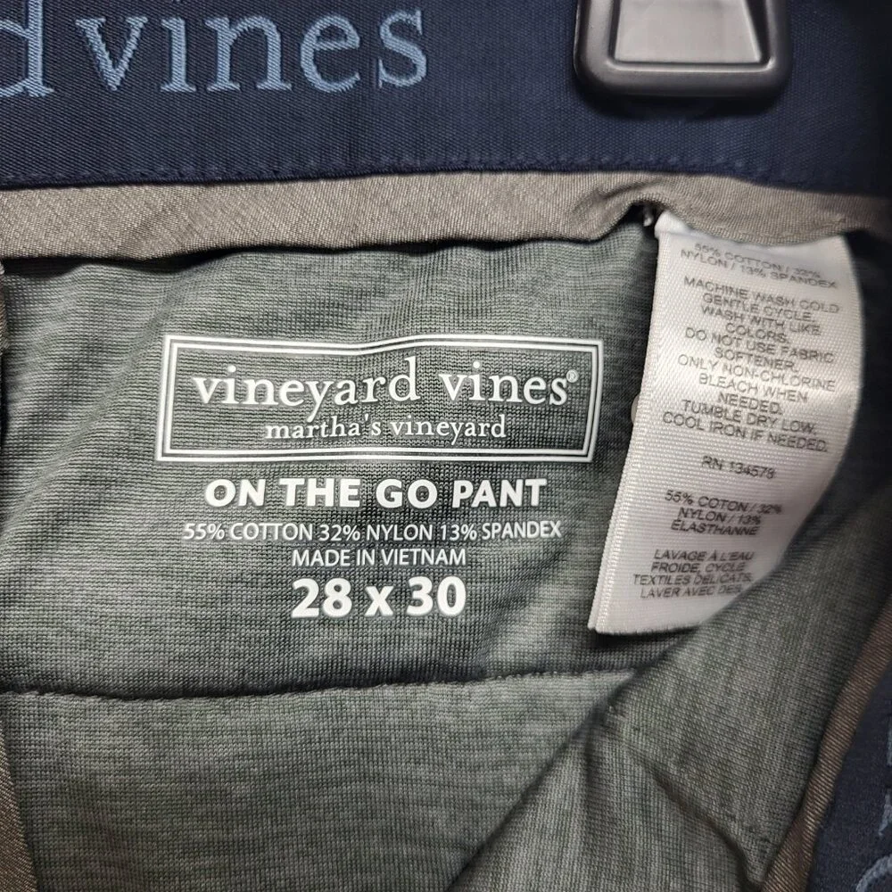Vineyard Vines On The Go Pant Mens 28x29 Gray OTG Performance Stretch Casual